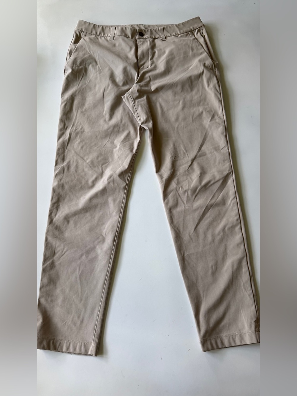 Lululemon ABC Pants Mens 34x31 Beige Slim Fit Performance Tech Golf LM5AQZS